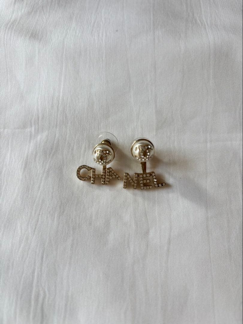 CHANEL シャネル2wayピアス　シャンパンゴールド