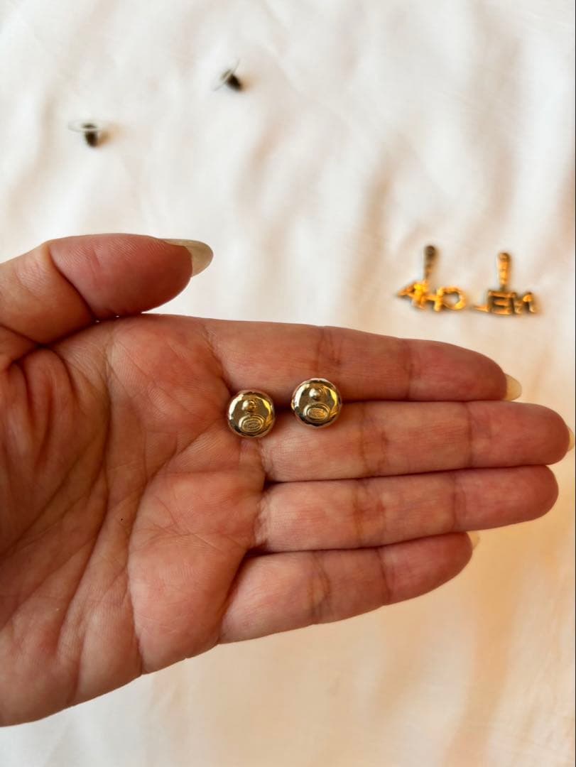 CHANEL シャネル2wayピアス　シャンパンゴールド