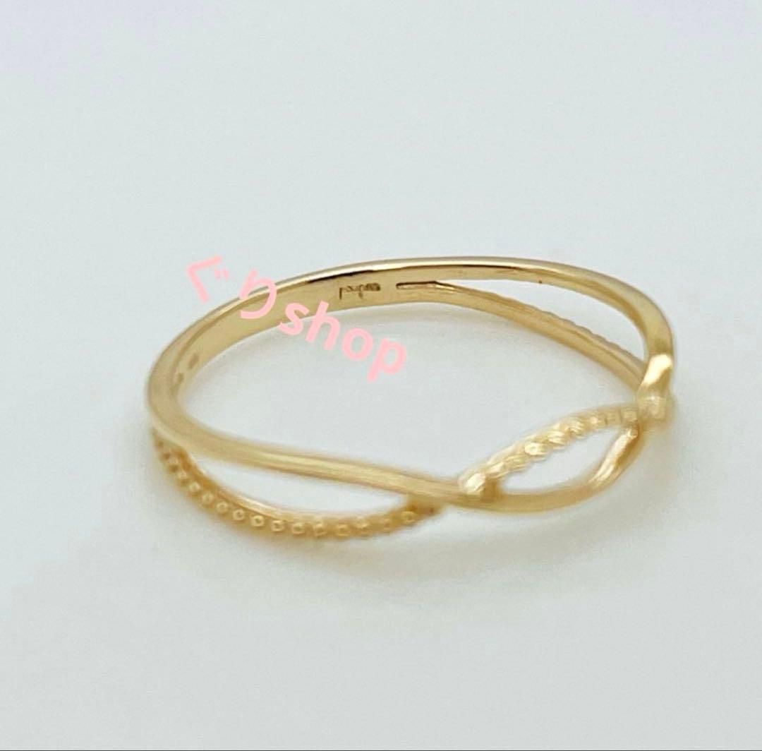 NOIR DE POUPEE K10 シンプル クロスライン レイヤードリング