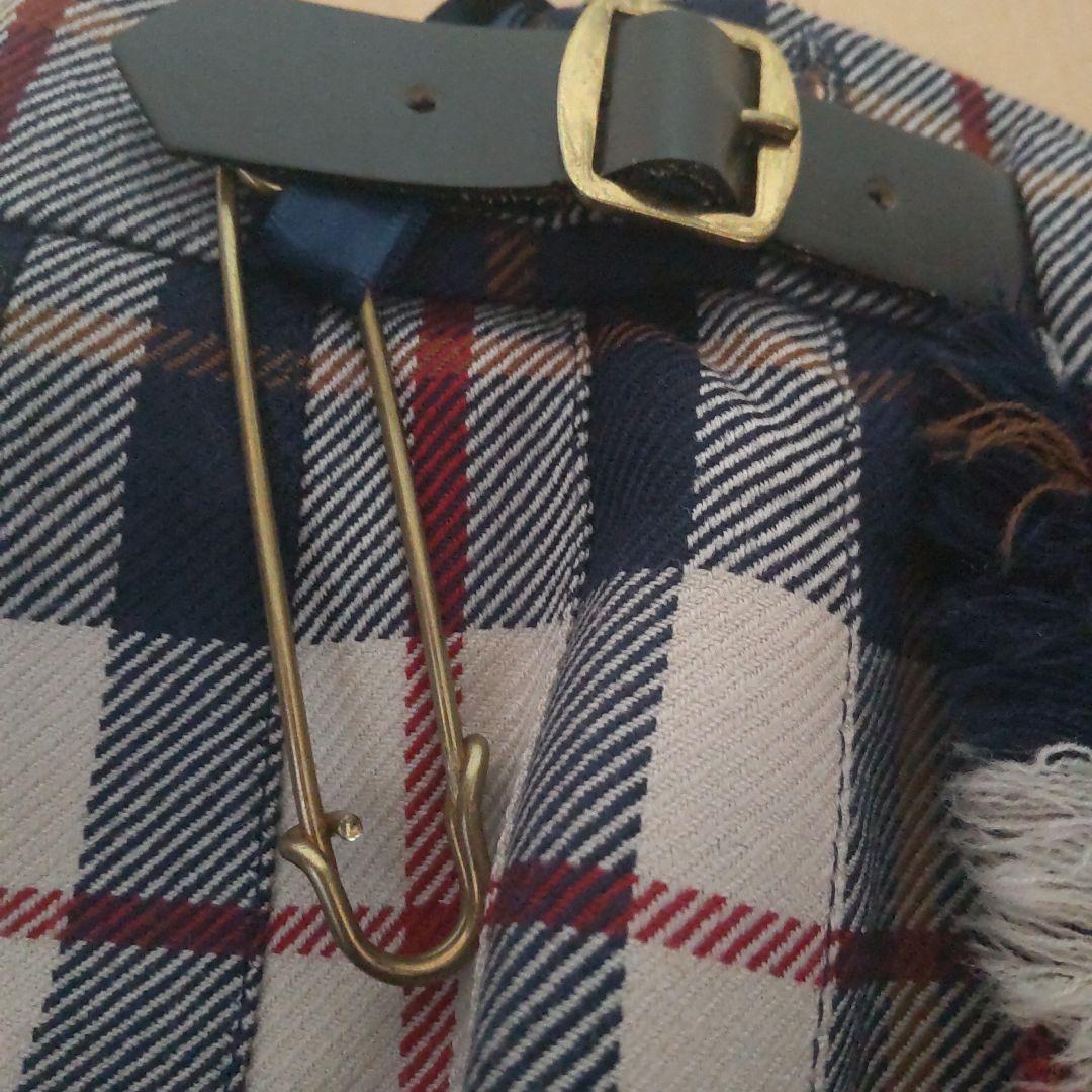 デ*ン様 【匿名発送】Aquascutum チェック柄ラップスカート レザー付き