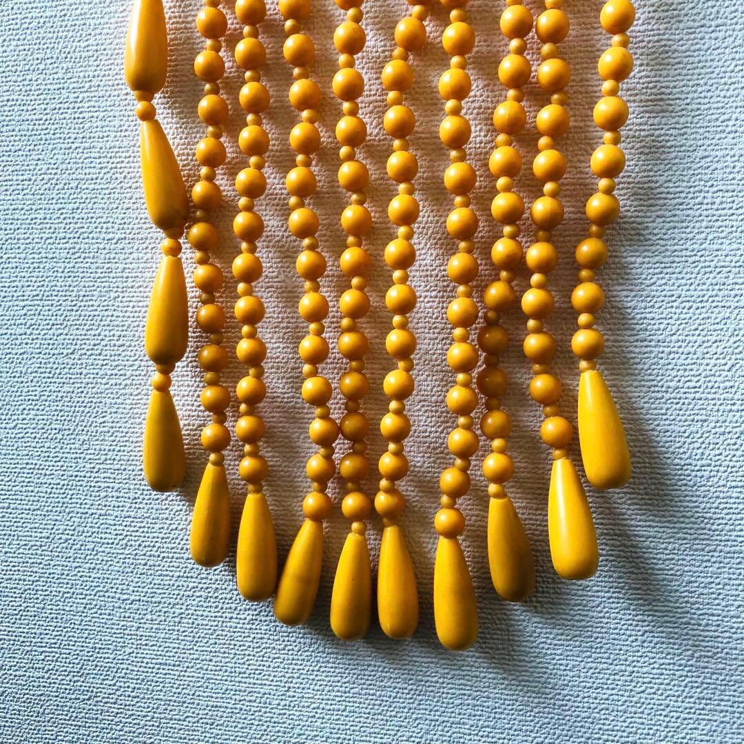 レトロポップ 昭和レトロ ビーズのれん 玉のれん オレンジ　カーテン雫　当時物