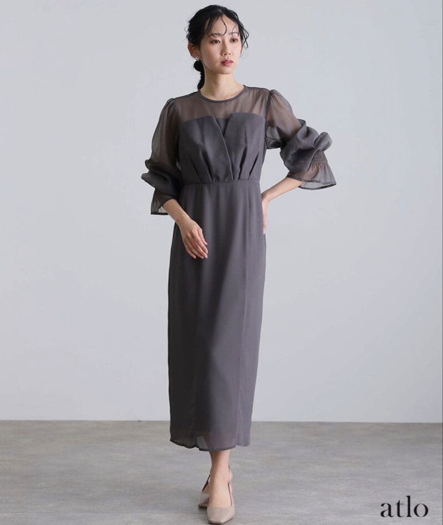 【新品タグ付き】atlo オケージョンドレスLチャコール