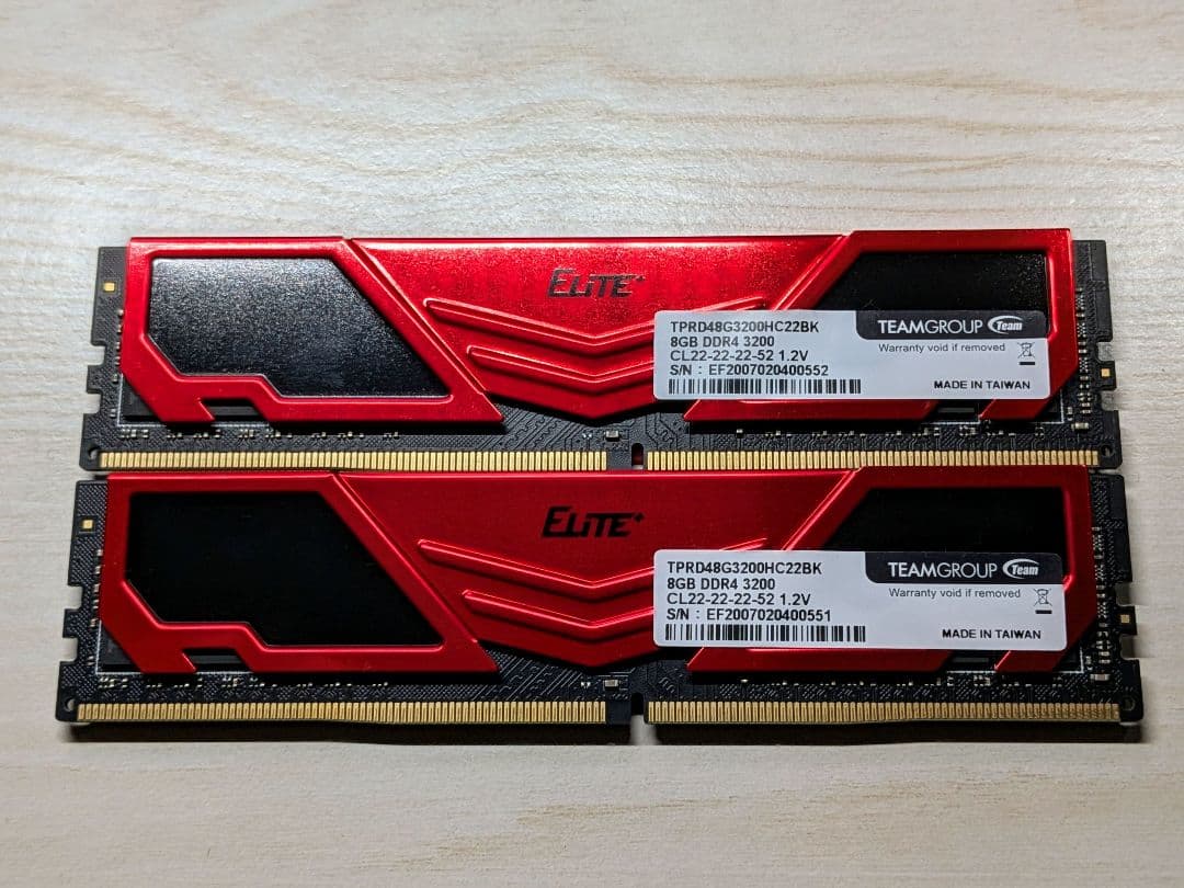 Team Elite DDR4 3200MHz 16GB (8GBx2枚)