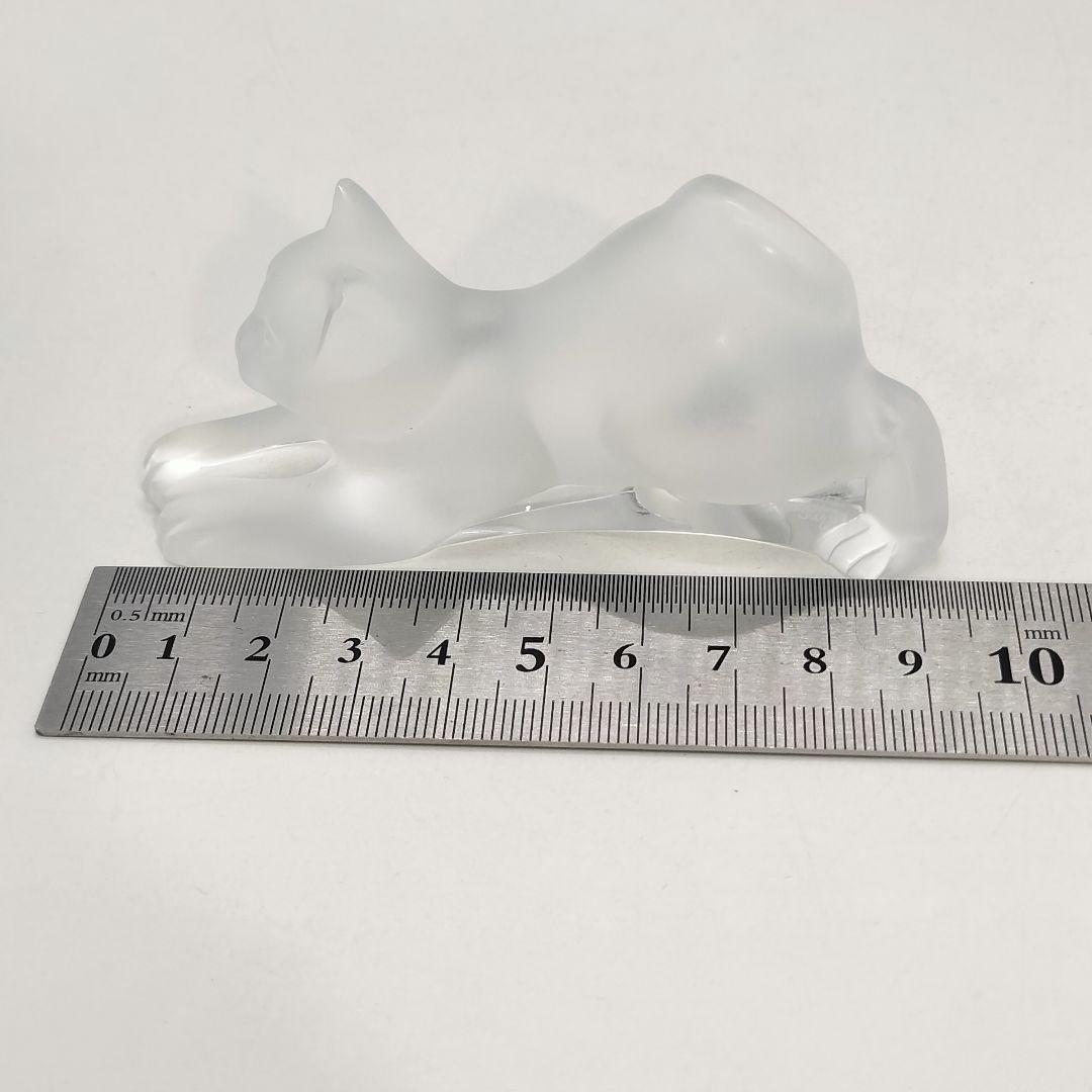 LALIQUE ラリック 伸びする猫 ガラス 置物 オブジェ