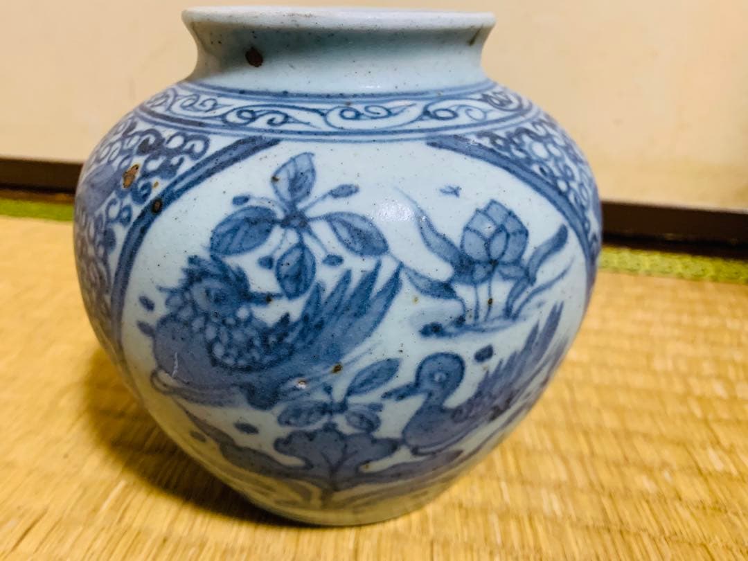 中国清時代早期染付壺