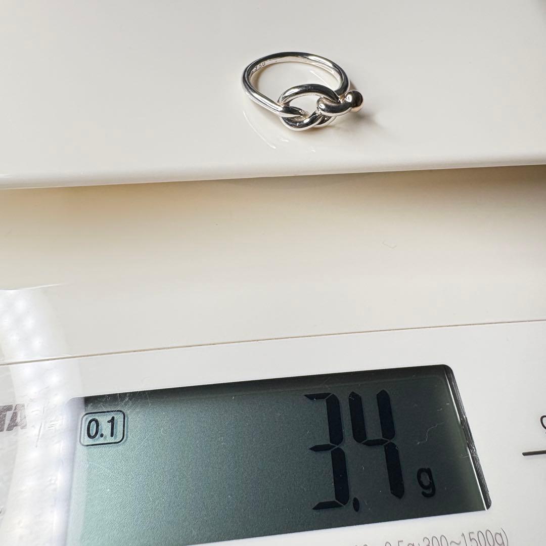 【美品】約12号 ティファニーラブノットリングSV925金750