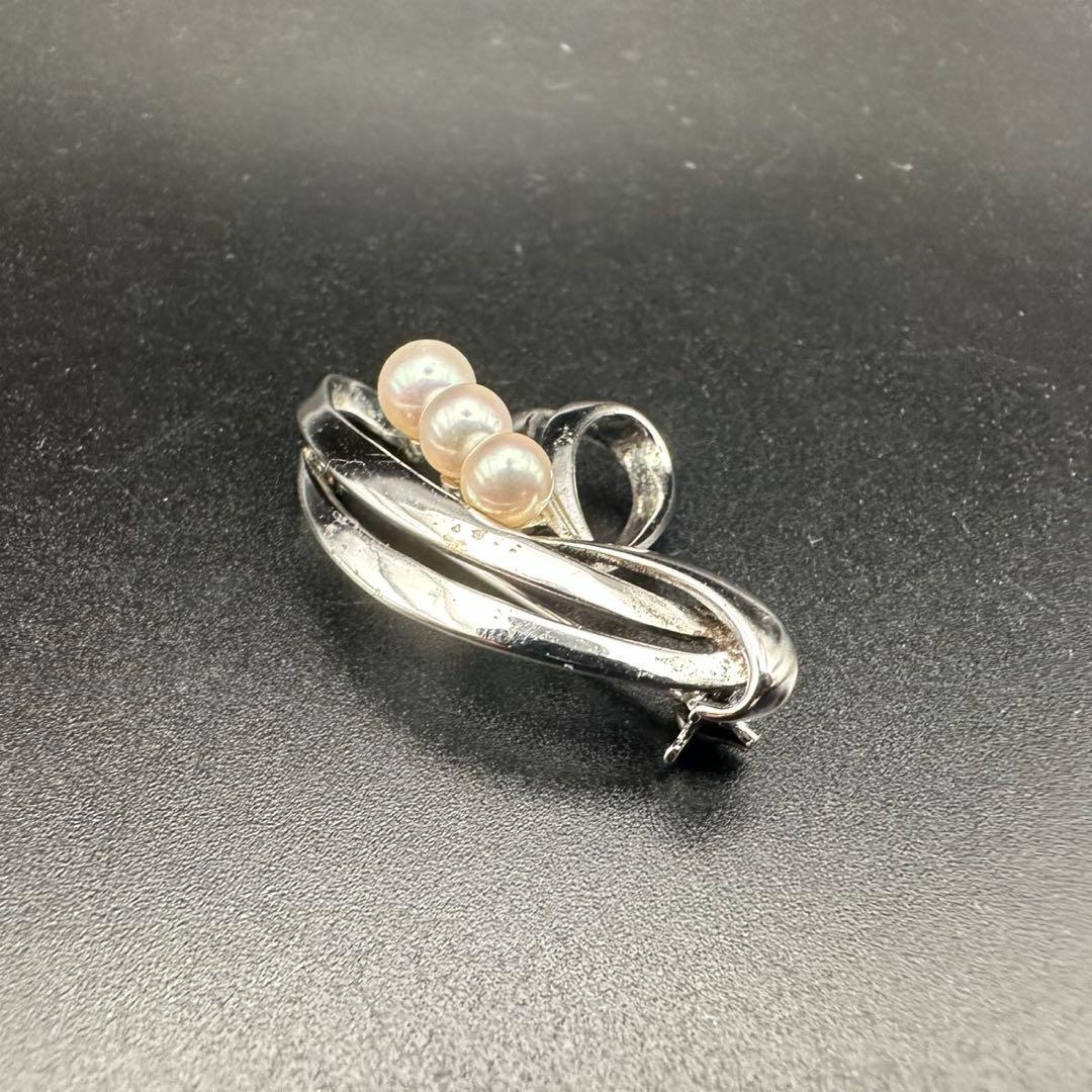 極美品✨　MIKIMOTO ミキモト　パール　ブローチ　ロゴ　刻印　1466