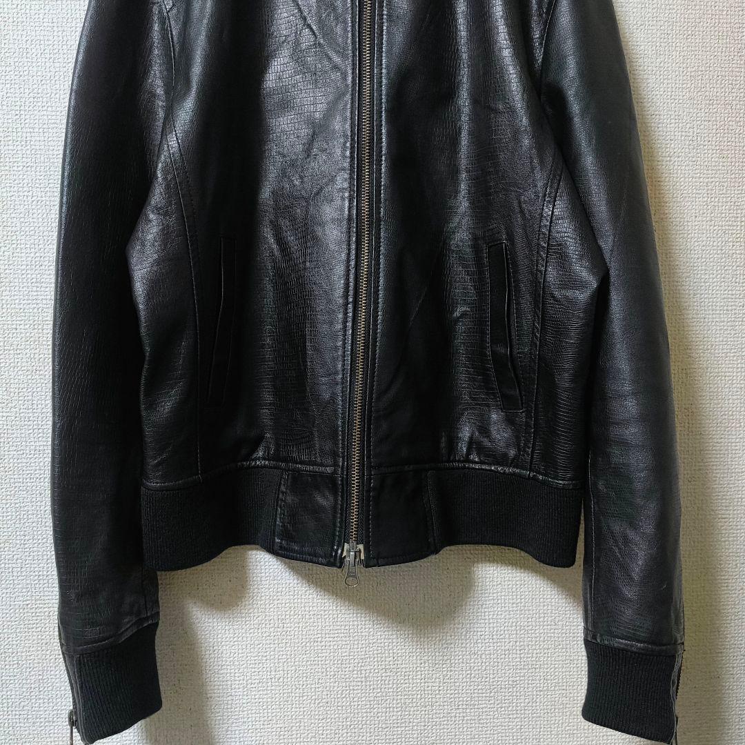 CUSTOM CULTURE パイソン型押し シングル レザージャケット