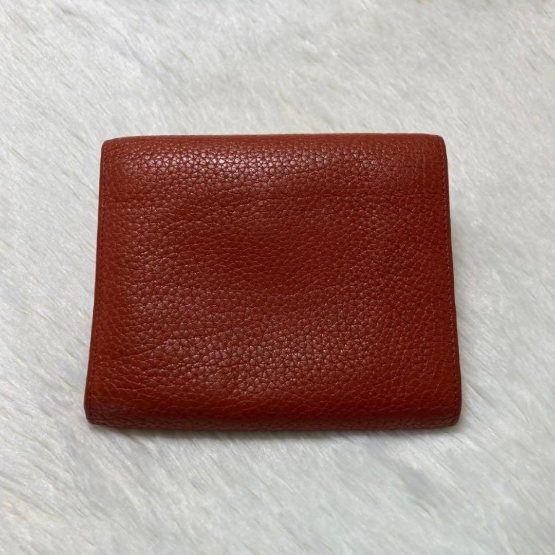 早い者勝ち　美品　PRADA プラダ　財布　ウォレット　三つ折り　橙　革　希少