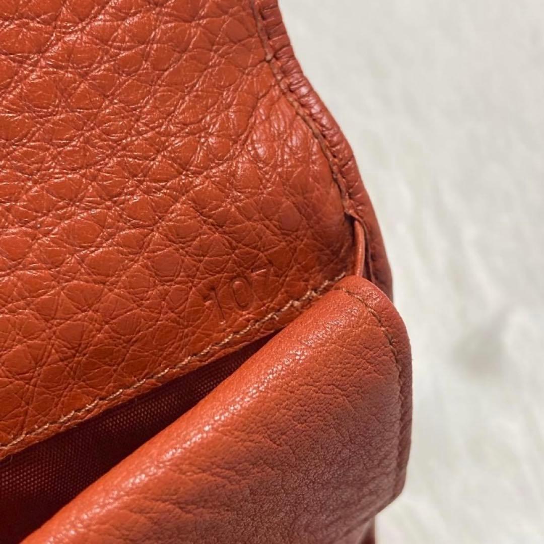 早い者勝ち　美品　PRADA プラダ　財布　ウォレット　三つ折り　橙　革　希少
