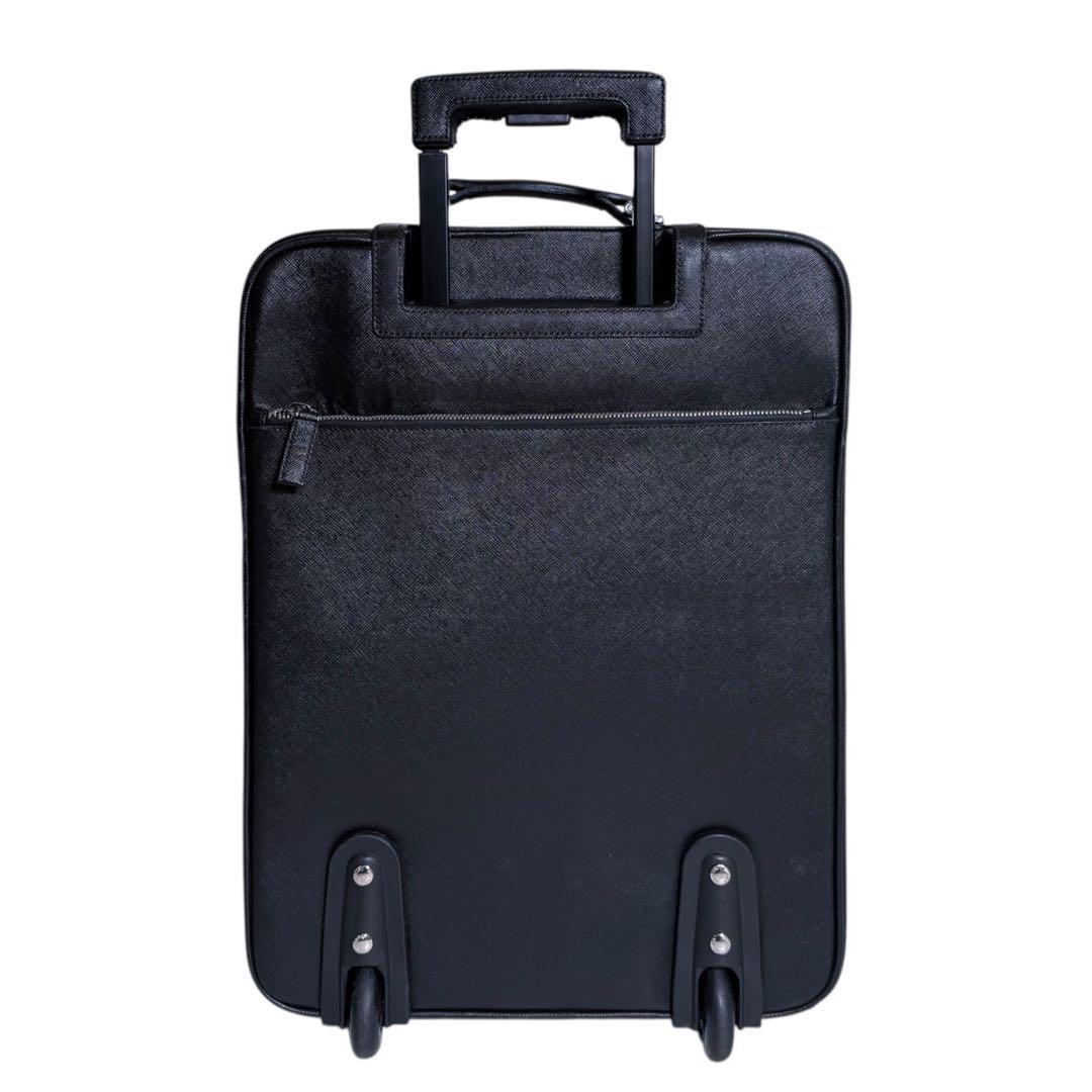 【美品】PRADA プラダ　サフィアーノレザー　スーツケース　三角ロゴ　旅行