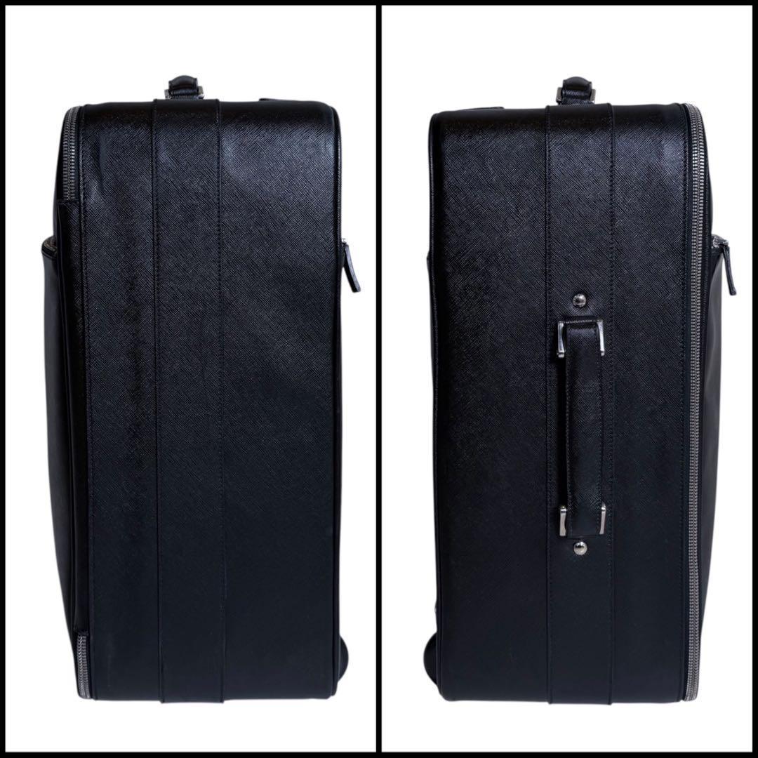 【美品】PRADA プラダ　サフィアーノレザー　スーツケース　三角ロゴ　旅行