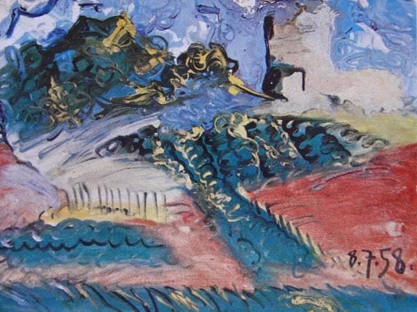 ピカソ、ローマ時代の廃墟、希少限定画集より、新品額装付