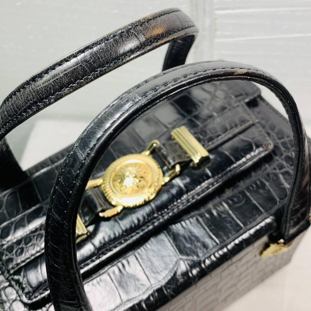 パ*ム様 ジャンニヴェルサーチ ハンドバッグ バニティバッグ サンバースト クロ