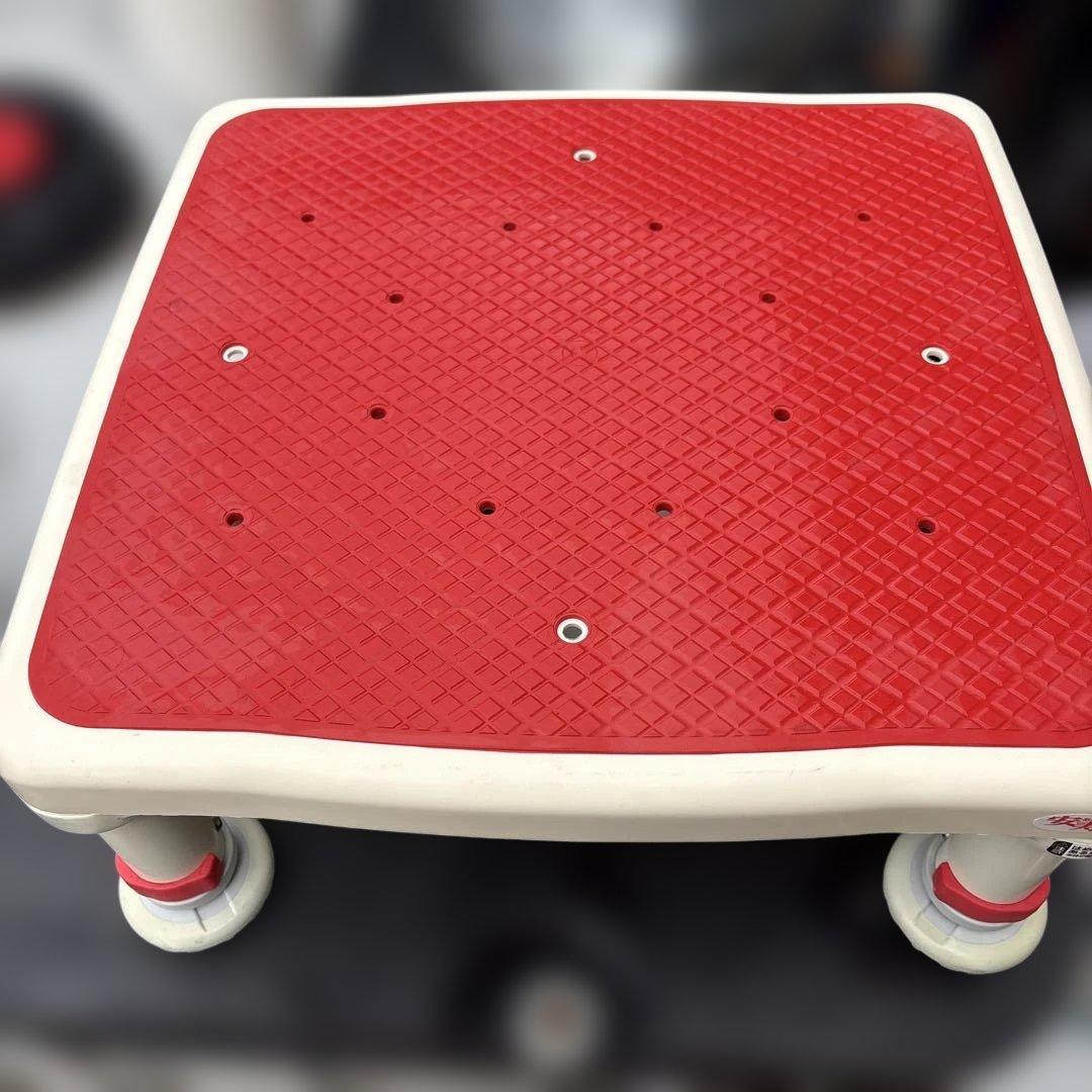 美品安寿アルミ製浴槽台レッド　　あしぴたシリーズ　ソフトクッションタイプ