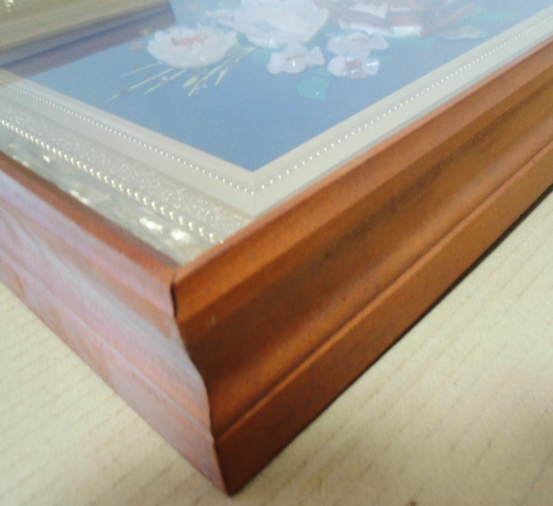 【宝石画・貴石画】花瓶の花【東商・刻印付き】