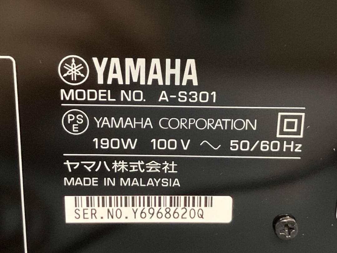 【美品】YAMAHA AVアンプ A-S301 シルバー リモコン付き