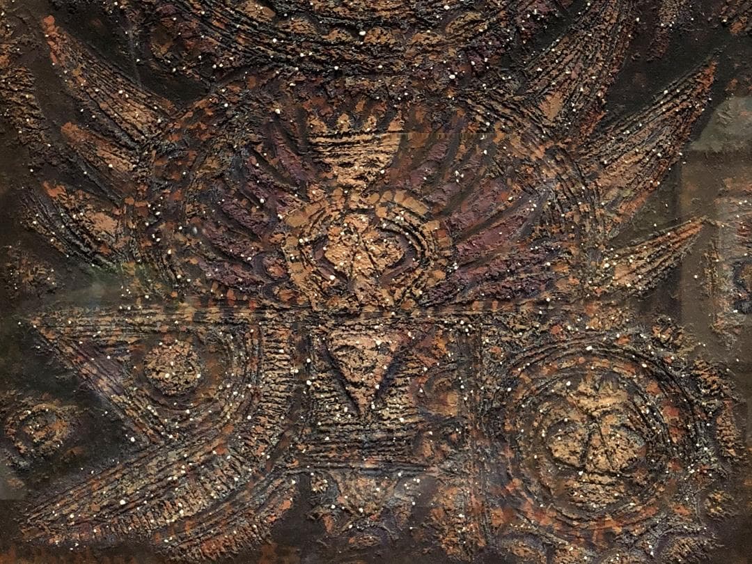 【 太陽神Dewa Iswara 】　曼荼羅　バリ仏画　額装　77×54ｃｍ