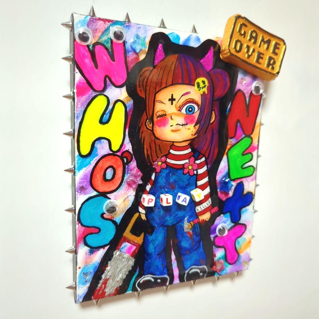 【一点物イラストアート】Who's next【F0号】現代アート,レジン