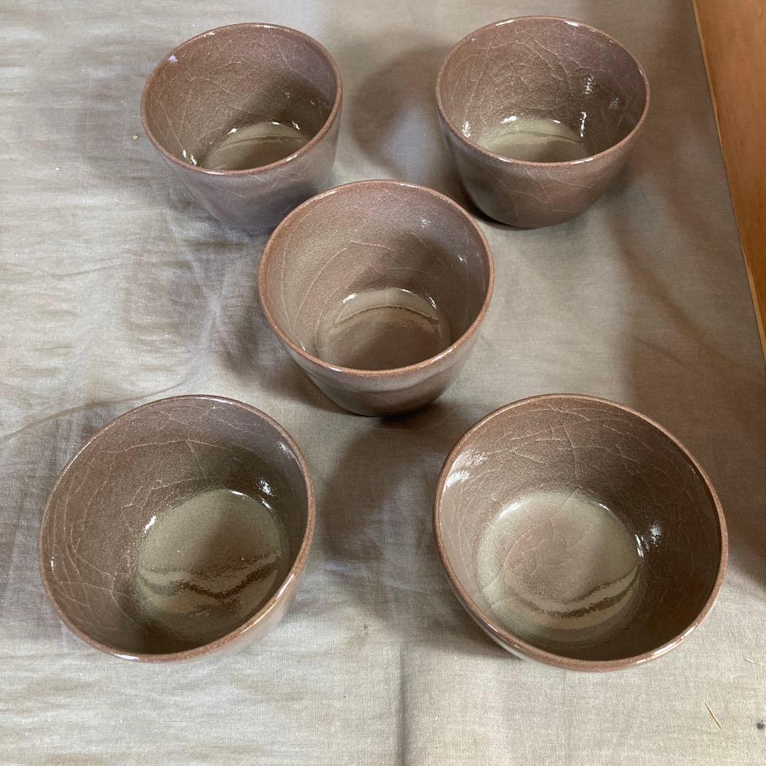 【中島宏】青磁の世界　日本名窯　人間国宝　弓野窯　中島宏作　米色青磁　小鉢五客揃