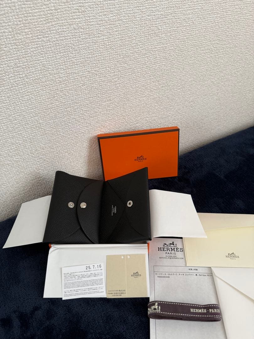 新品　エルメス　カルヴィデュオ　ノワール　黒　W刻印