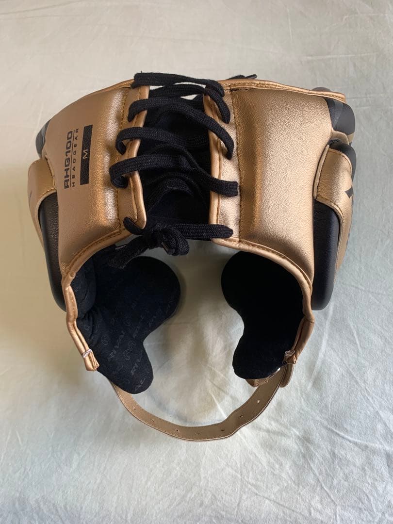 RIVAL ヘッドギア 黒/金 耳保護付き