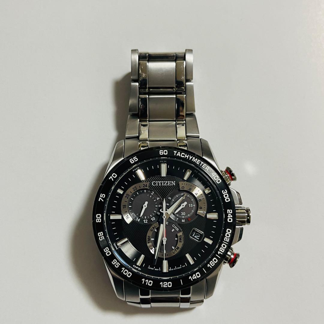 良品 稼動品 シチズン アテッサ　チタン　クロノグラフAT3024-51E