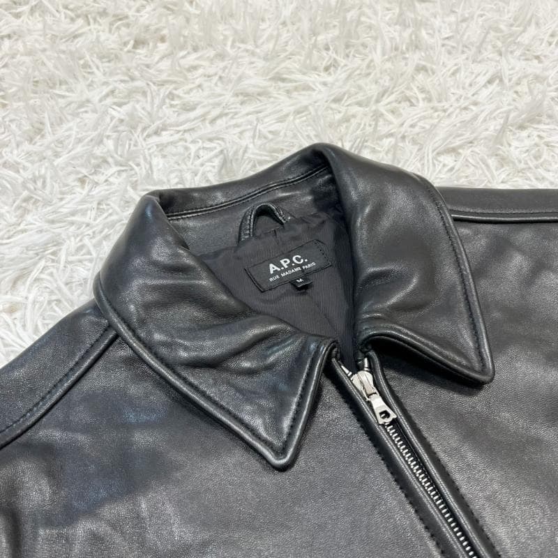美品 A.P.C moto blouson レザージャケット 羊革 ブラック
