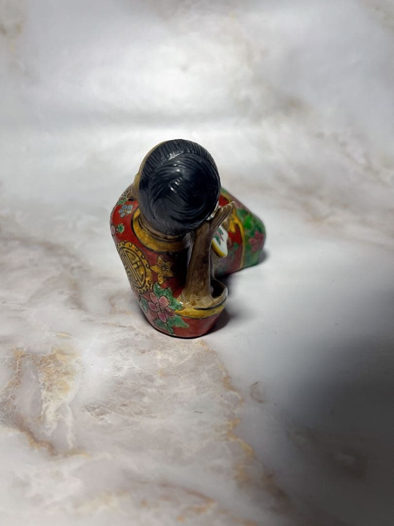 アンティーク　清時代　　置物　 唐物 骨董品 手作り　ハンドメイド　金彩　人形