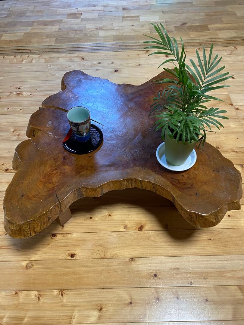 天然木 一枚板 輪切りテーブル ローテーブル 座卓 無垢材