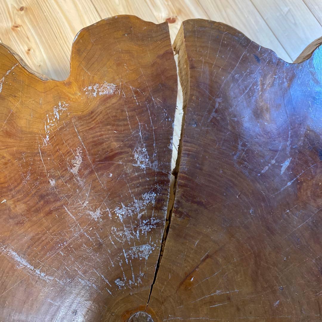 天然木 一枚板 輪切りテーブル ローテーブル 座卓 無垢材