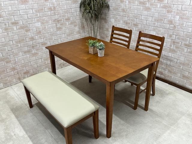 ダイニングテーブルセット　４人掛け　ブラウン　未使用アウトレット品