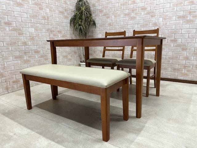 ダイニングテーブルセット　４人掛け　ブラウン　未使用アウトレット品