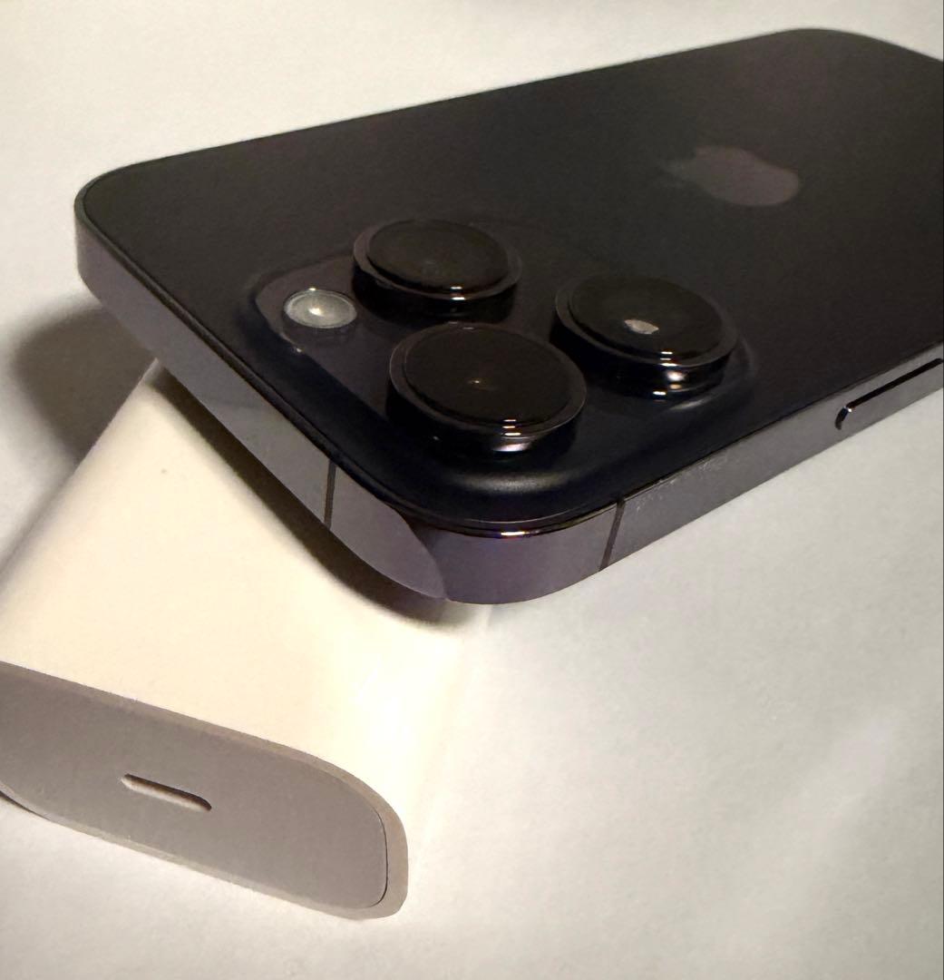 iPhone 14 Pro パープル 箱、ピン、アダプタ、ケーブル、イヤフォン付