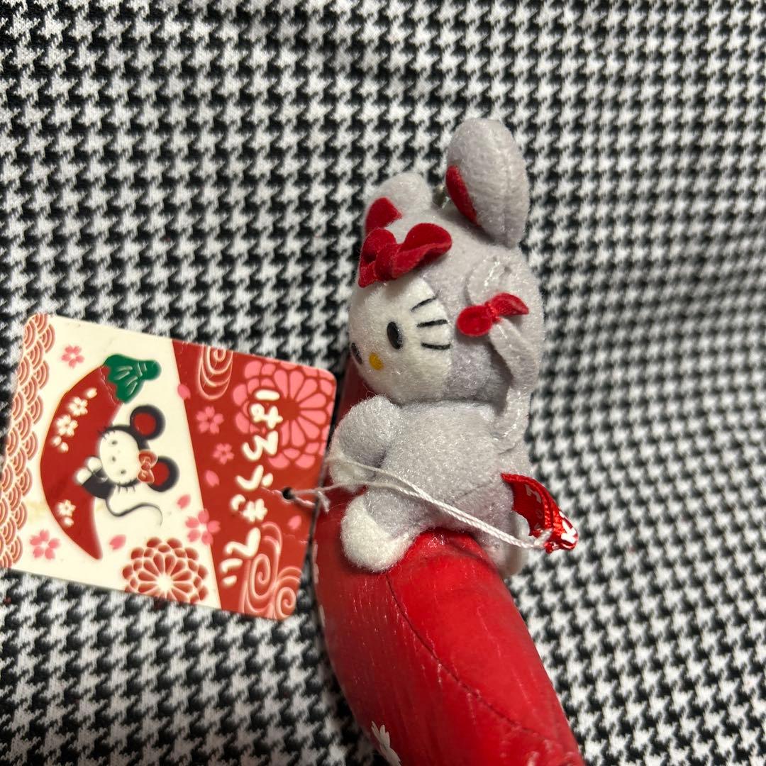 ハローキティ　唐辛子に乗ったねずみのキティ　マスコット　激レア　レトロ　着ぐるみ