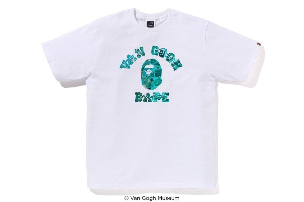 L　BAPE X VGM COLLEGE TEE　Tシャツ　白 ゴッホ　カレッジ
