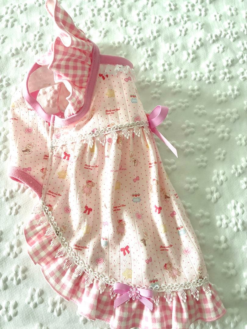 める 犬服ハンドメイドワンピース