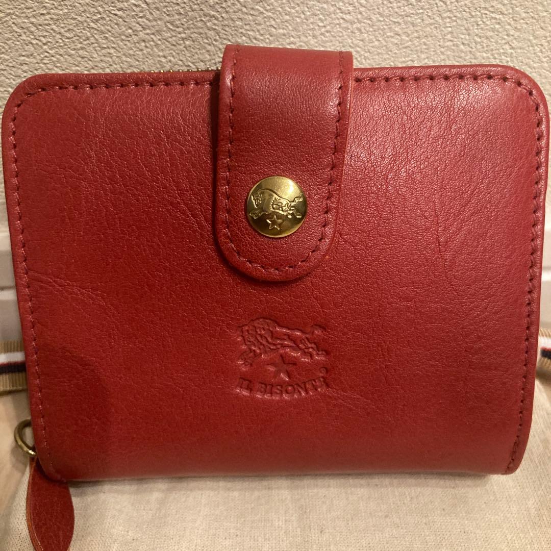 正規品　新品　未使用　イルビゾンテ　レッド　赤　二つ折り　財布　レザー