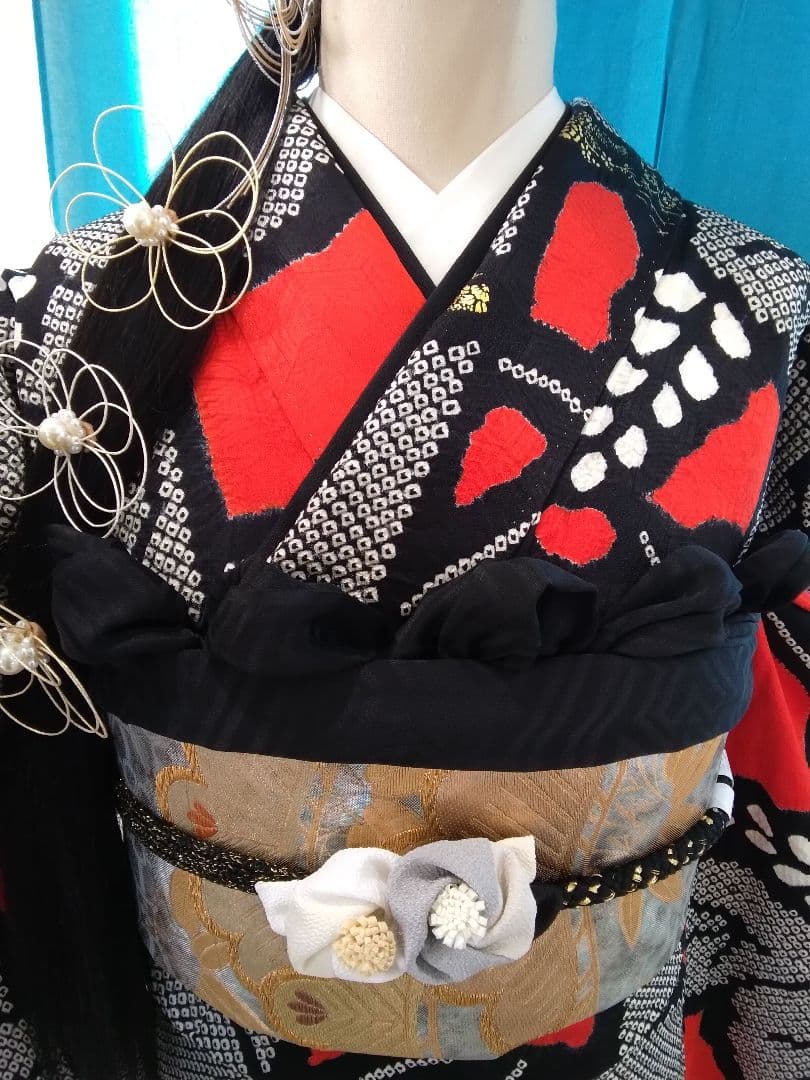 振袖フルセット、正絹総絞り、成人式、重ね衿、帯揚げ帯締め、本佐賀袋帯、襦袢