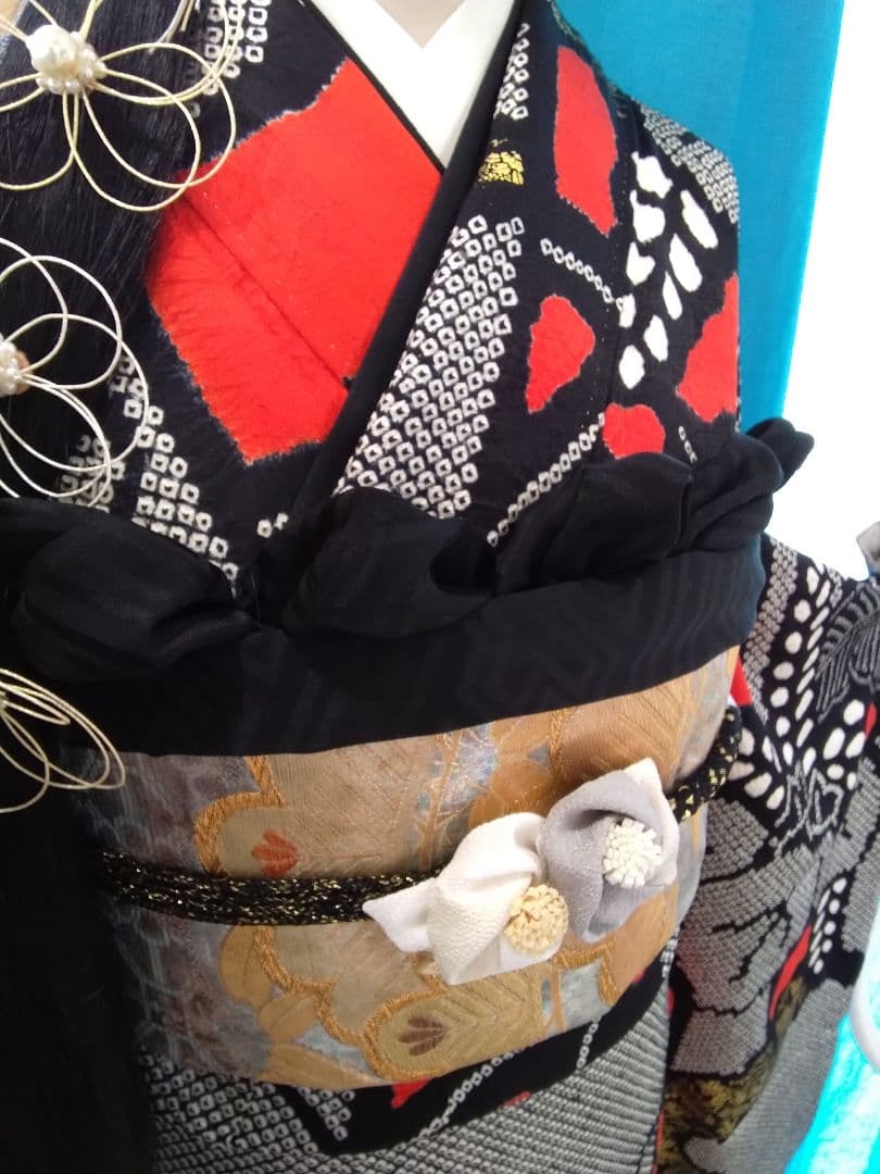 振袖フルセット、正絹総絞り、成人式、重ね衿、帯揚げ帯締め、本佐賀袋帯、襦袢