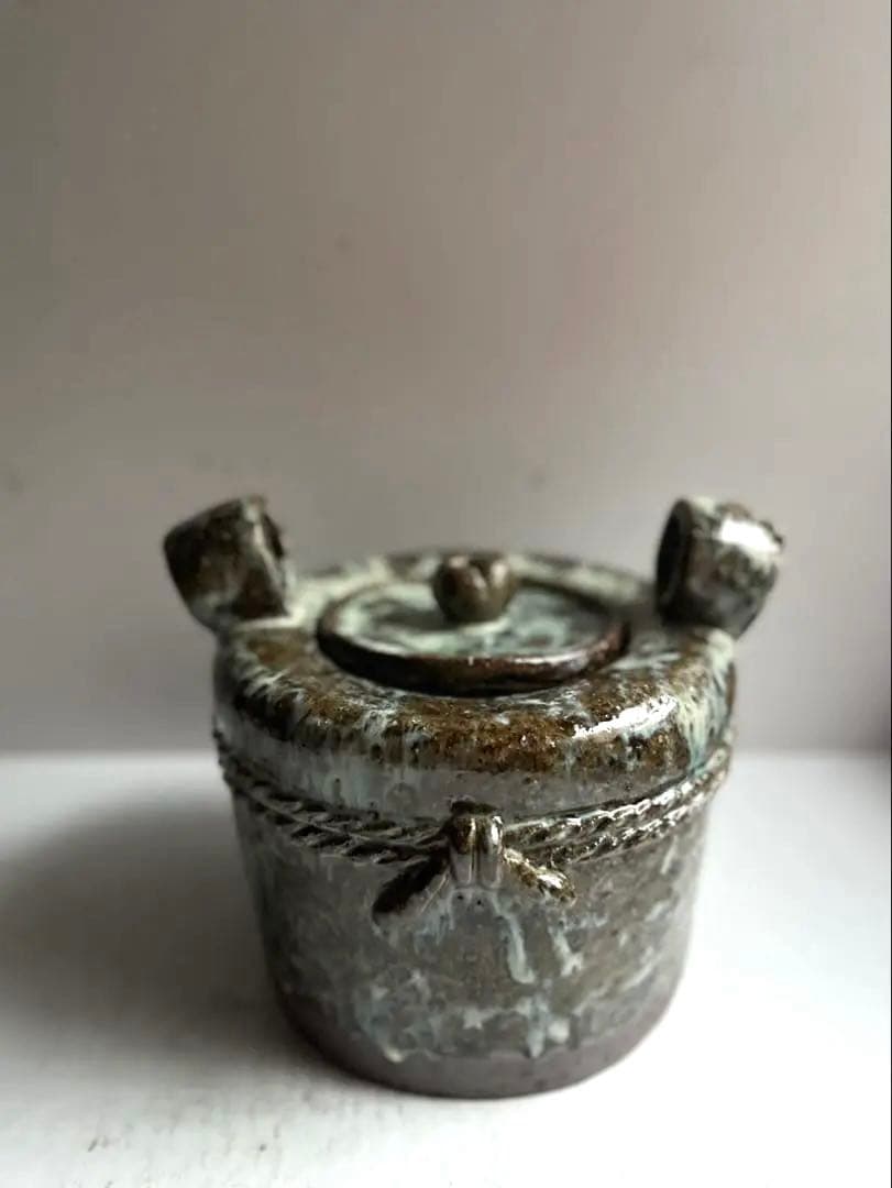 393 田中佐次郎 山瀬窯 斑唐津 水指 唐津焼 茶道 茶道具 未使用 希少