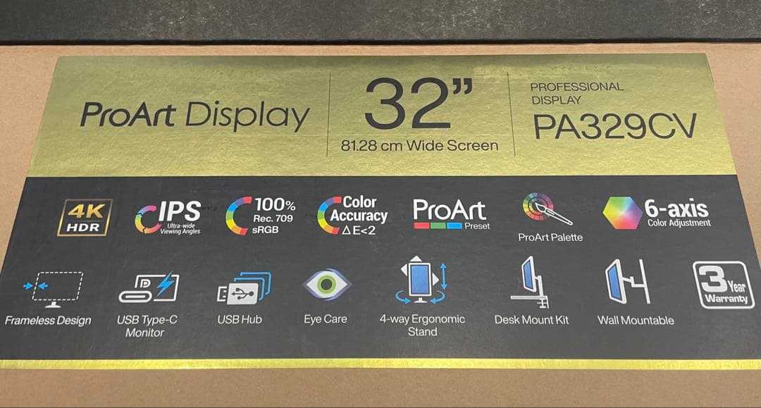 ASUS ProArt 32インチ 4K UHD モニター