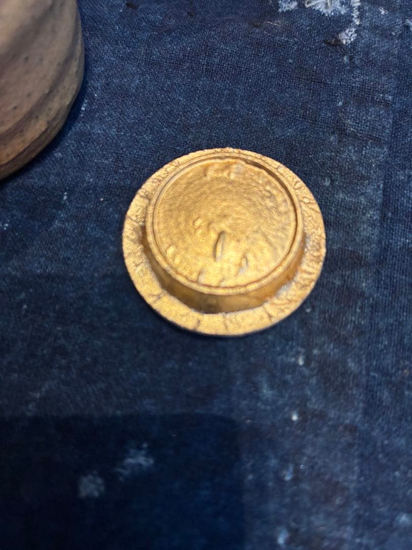 信楽茶入　今井桂秋（作)　共箱　仕服(梅花散らし間道) 茶道具