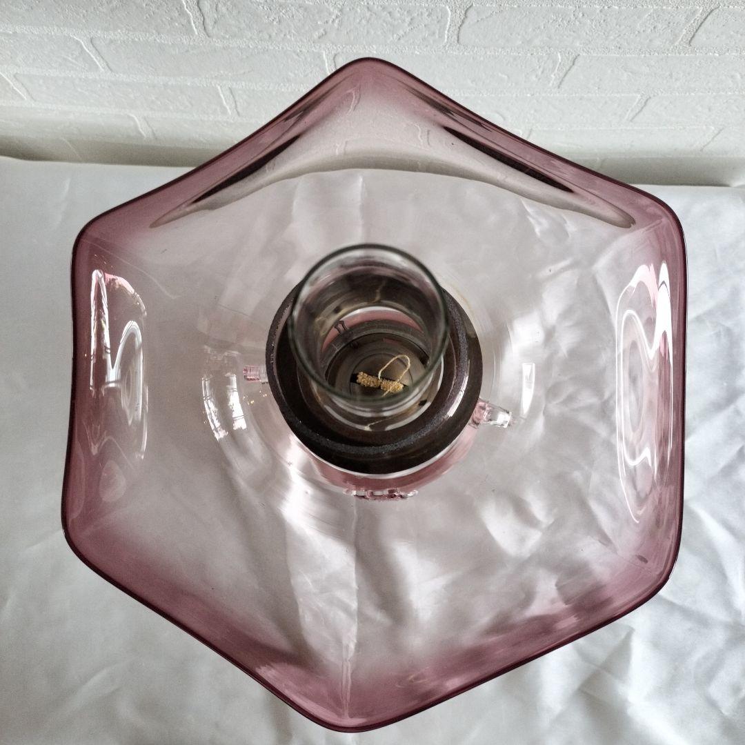 北一硝子　オイルランプ　パープルグラデーション　ひまわり