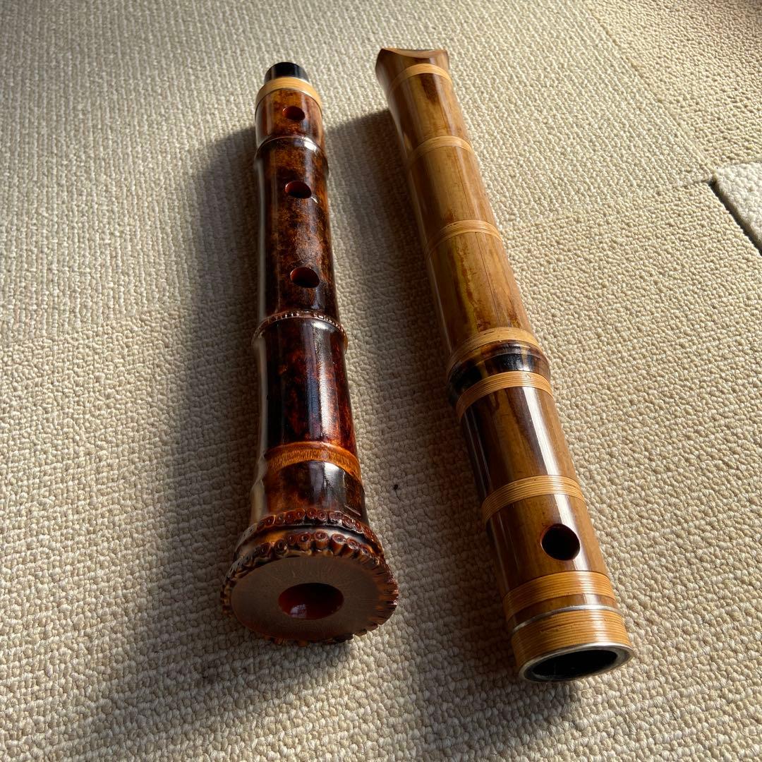 249⭐️尺八眞山銘　一尺九寸管　眞山銘三印