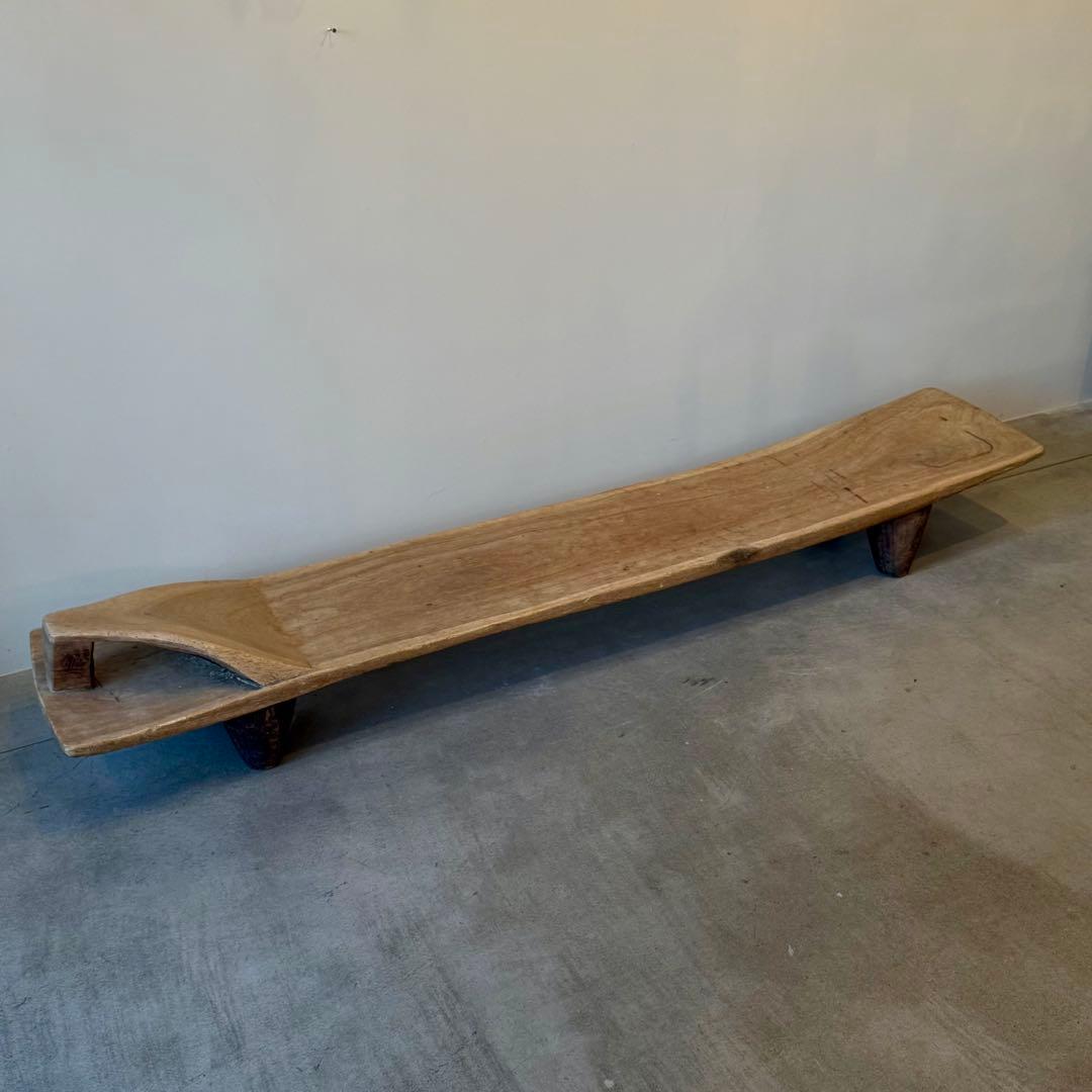 【超希少】セヌフォ族 デイベッド 木彫ベンチ 西アフリカ民藝 180cm