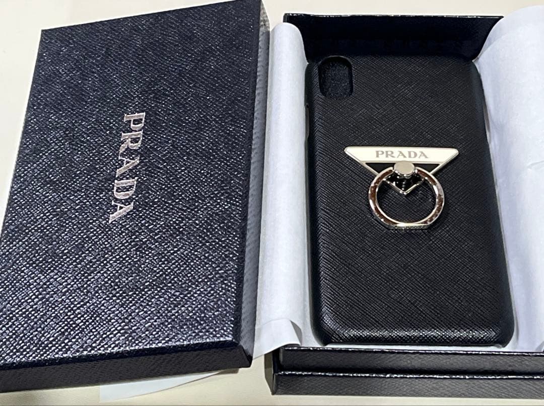 【新品】プラダiPhoneケース★バンカーリング★スマホケースPRADAブラック