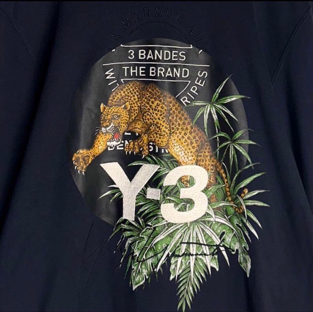【希少即完売品】Y-3 レオパード センター刺繍ロゴ 超人気モデル Mサイズ 黒