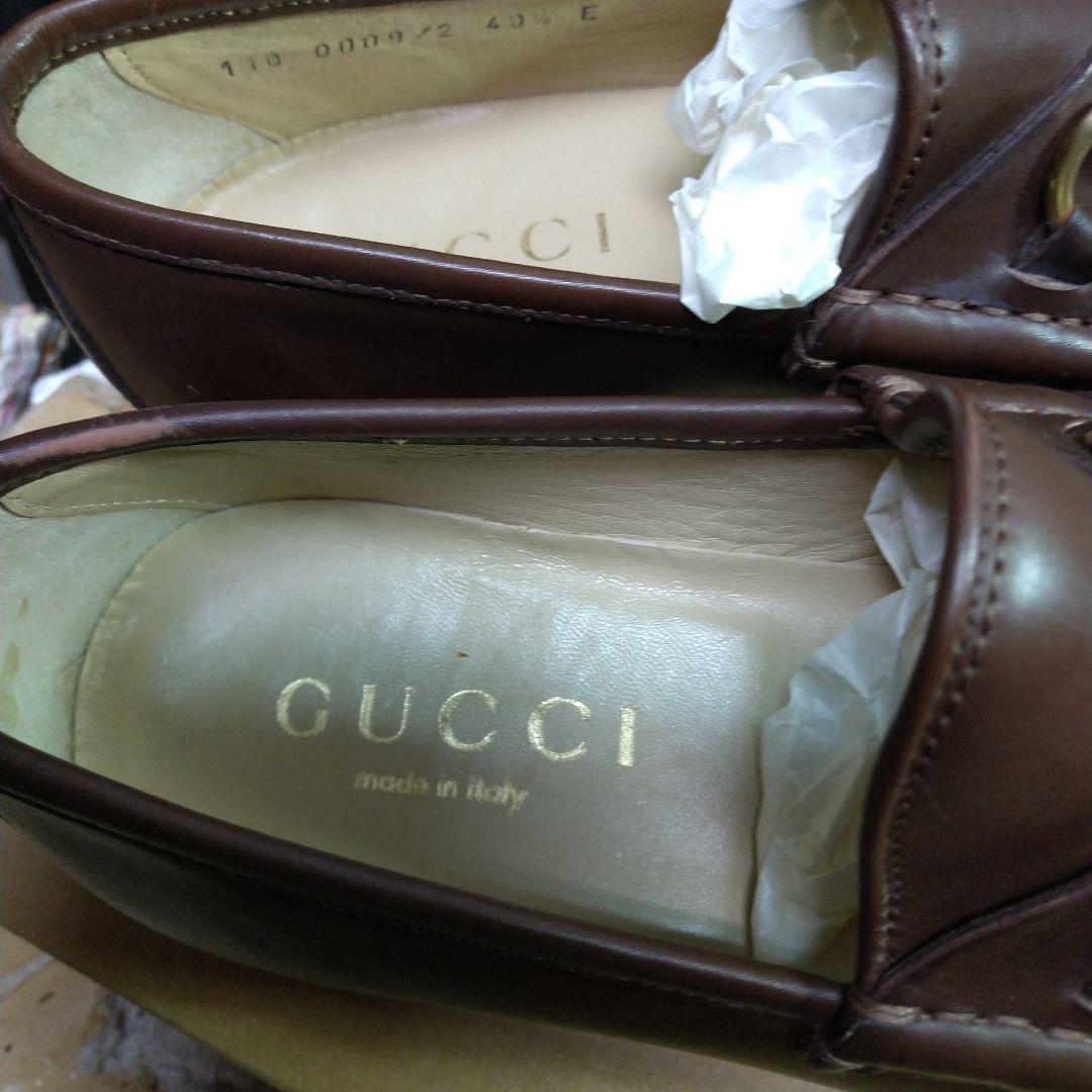 GUCCI ブラウン ドレスシューズ 右→左でサイズが違います