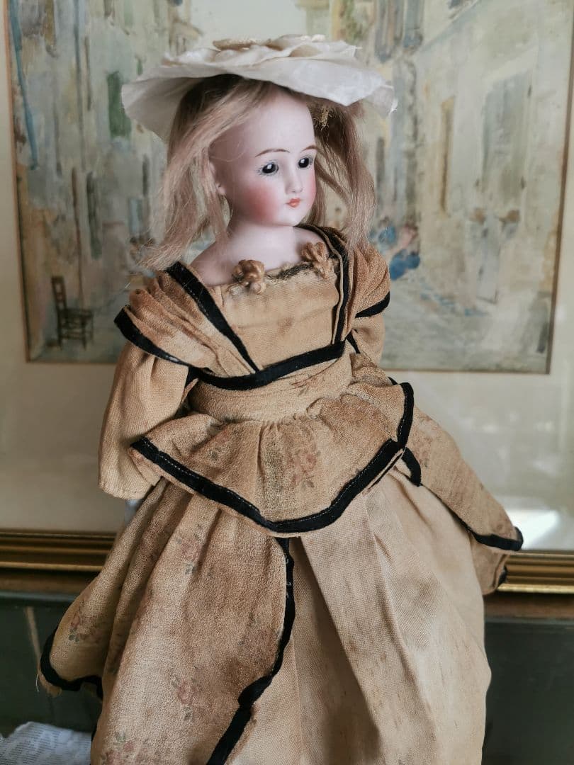 アンティーク シモンハルビック ファッションビスクドール 陶器手脚人形 鬘ボネ付